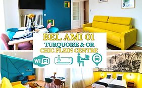 Bel Ami 01 - Turquoise & Or - Moderne Chic - Centre Ville - Acces Jardin - Clim - Wifi - Parking - Localisation Ideale